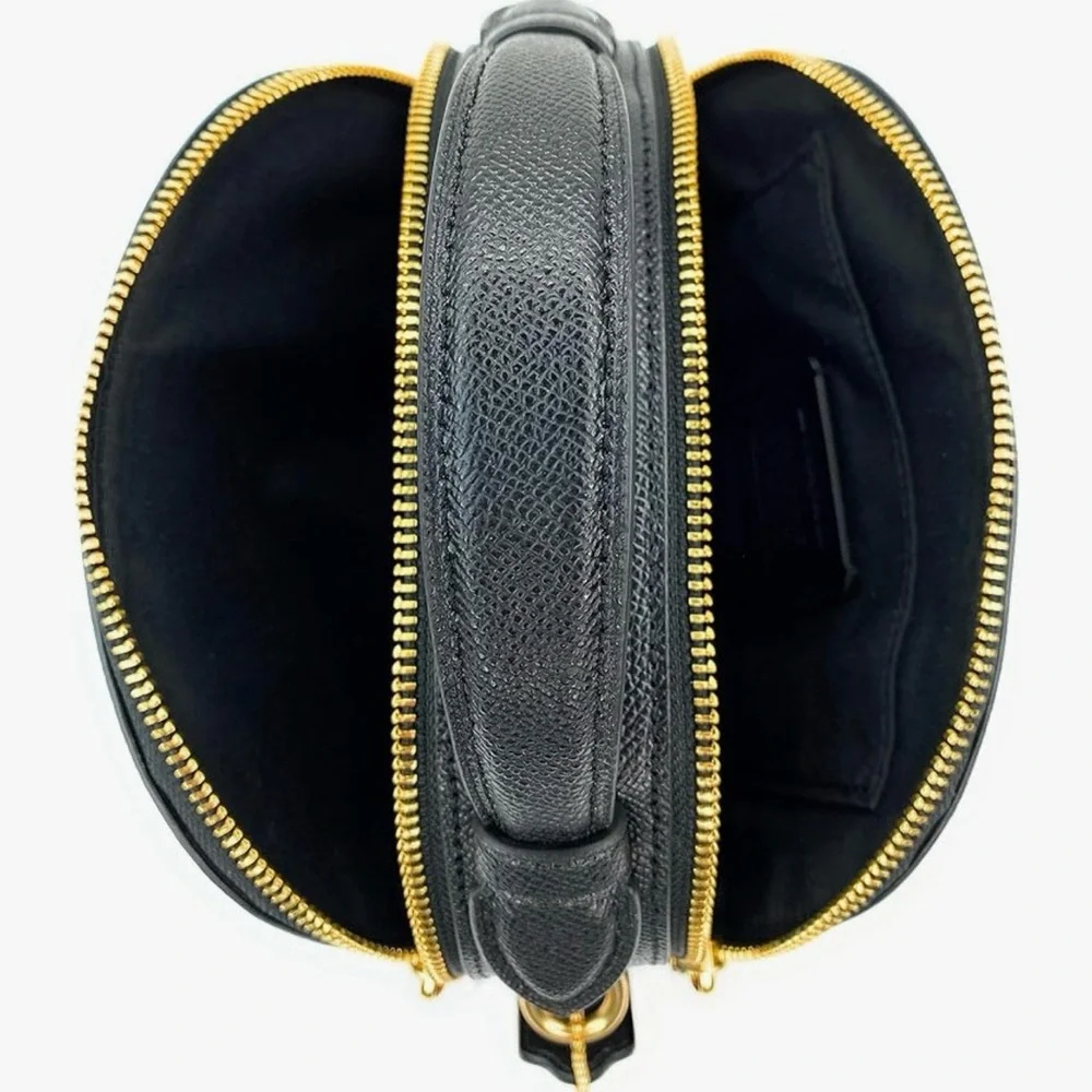 Coach Black Pebbled Leather Dome Crossbody with Gold Hardware - Picture 4 of 10
